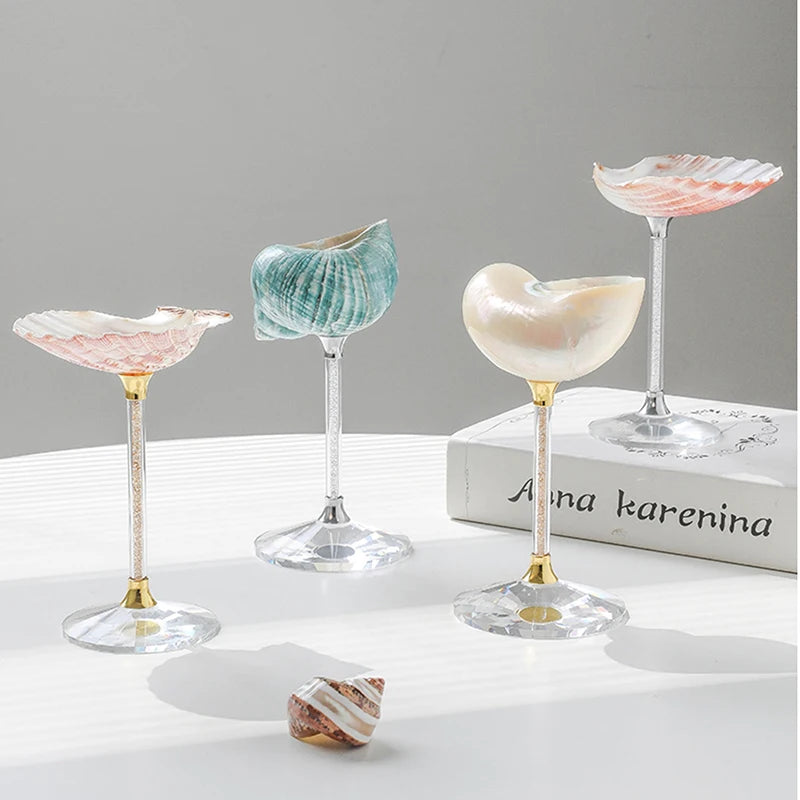 Creativity Shell Wine Glass Conch Cup Design Niche Cocktail Glass Goblet Martini Glasses Wedding Drinking Stemware Gift