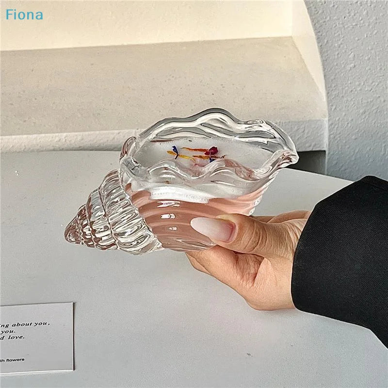 ☭Conch Cocktail Glass Creative Glassware For Juice And Drinks Unique Design Statement Cup With Coastal Aesthetic